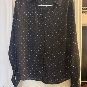 Beautiful Polka Dot Black Blouse